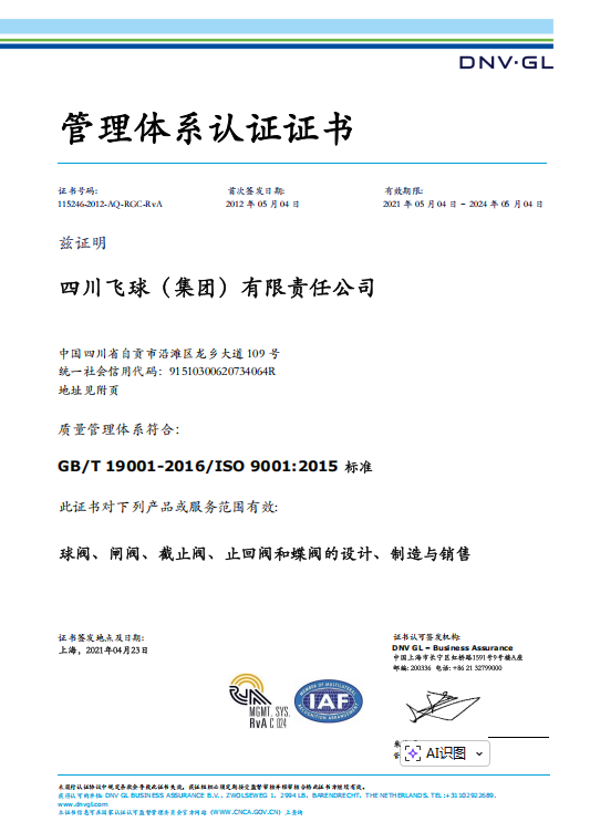买球站-DNV认证-ISO9001证书